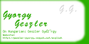 gyorgy geszler business card